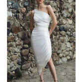 Asymmetric Hem Evening Dress Gown